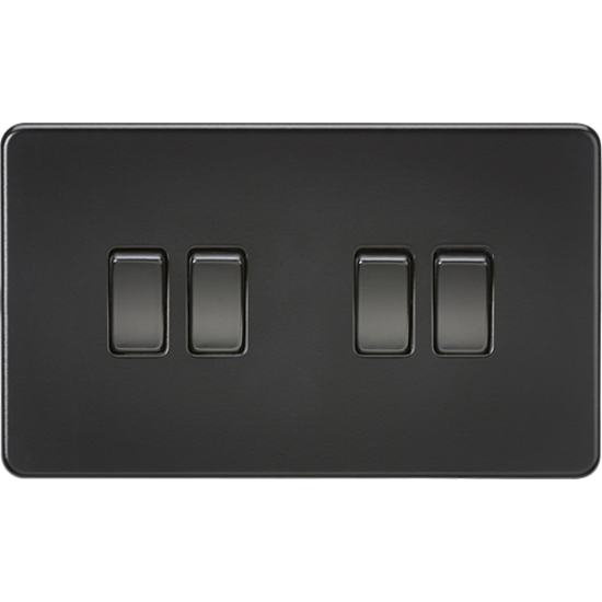 Picture of 10AX 4 Gang 2 Way Switch - Matt Black