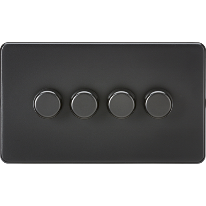 Picture of 4 Gang 2 Way 10-200W (5-150W LED) Trailing Edge Dimmer - Matt Black