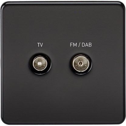 Picture of Screened Diplex Outlet (TV and FM DAB) - Matt Black