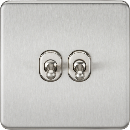 Picture of 10AX 2 Gang 2 Way Toggle Switch - Brushed Chrome