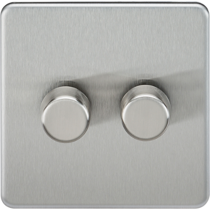 Picture of 2 Gang 2 Way 10-200W (5-150W LED) Intelligent Dimmer - Brushed Chrome