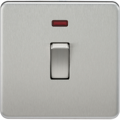 Picture of 20A 1 Gang Double Pole Switch with Neon - Brushed Chrome