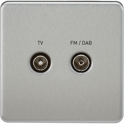 Picture of Screened Diplex Outlet (TV and FM DAB) - Brushed Chrome