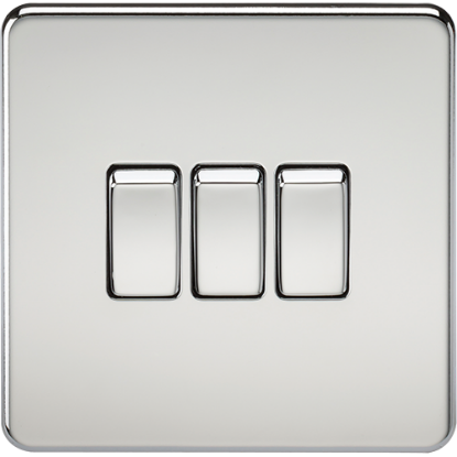 Picture of 10AX 3 Gang 2 Way Switch - Polished Chrome