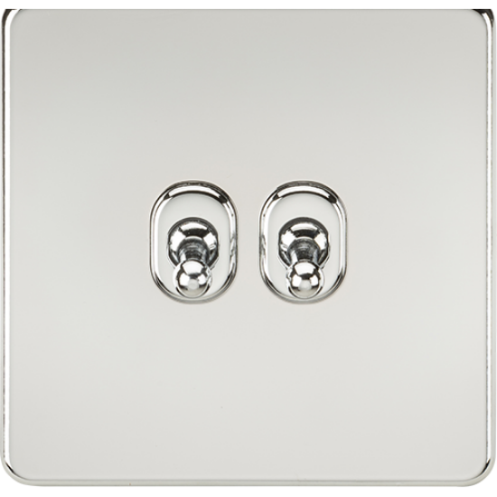 Picture of 10AX 2 Gang 2 Way Toggle Switch - Polished Chrome