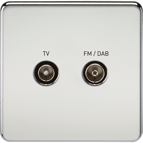 Picture of Screened Diplex Outlet (TV and FM DAB) - Polished Chrome