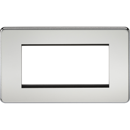 Picture of 4 Gang Modular Faceplate - Polished Chrome