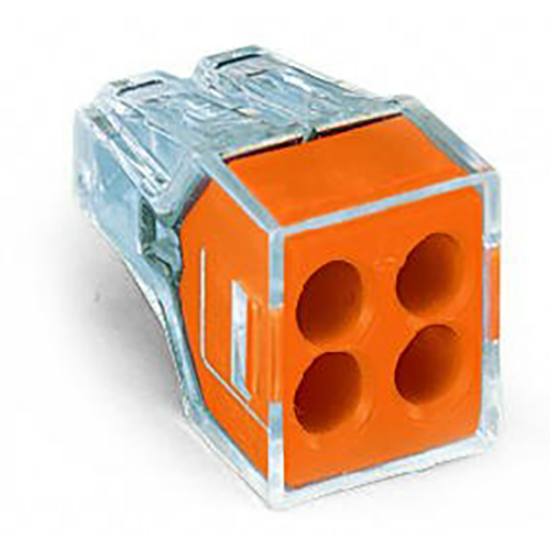 Picture of 773-104 Push Wire Connector for Junction Boxes 4-Conductor 2.5mm²