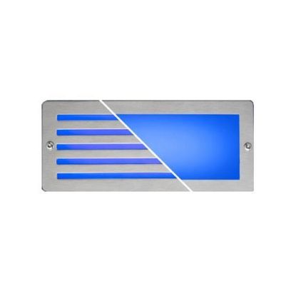 Picture of Luna 5W LED Bricklight - Blue IP54 Stainless Steel Fascia Including Optional Grill
