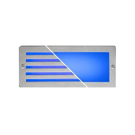 Picture of Luna 5W LED Bricklight - Blue IP54 Stainless Steel Fascia Including Optional Grill