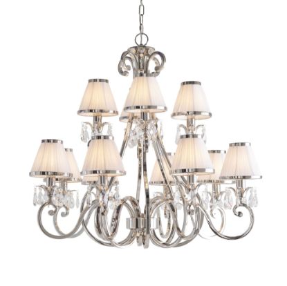 Picture of Oksana nickel 12lt pendant & white shades