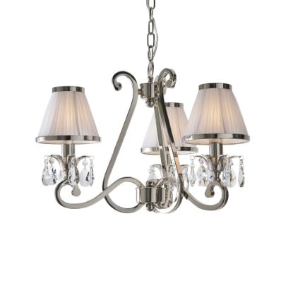 Picture of Oksana nickel 3lt pendant & white shades