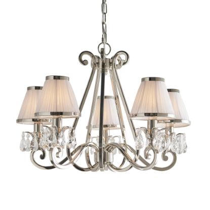 Picture of Oksana nickel 5lt pendant & white shades