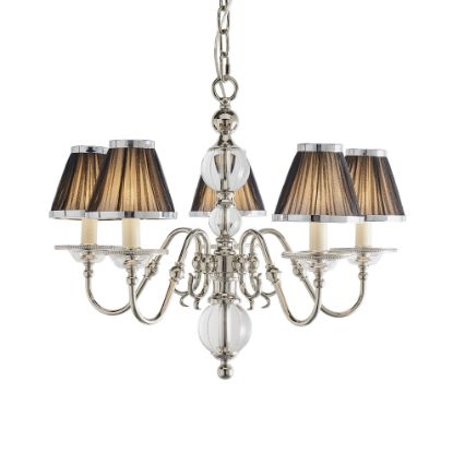 Picture of Tilburg nickel 5lt pendant & black shades