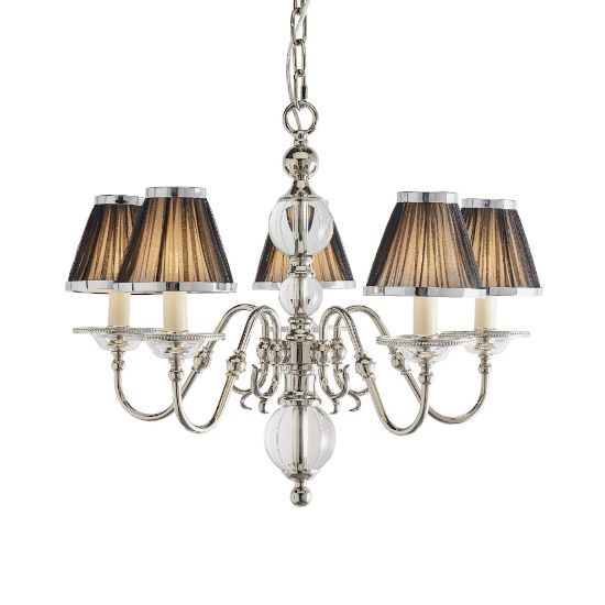 Picture of Tilburg nickel 5lt pendant & black shades