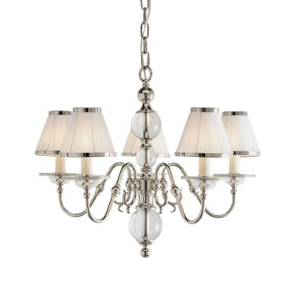 Picture of Tilburg nickel 5lt pendant & white shades