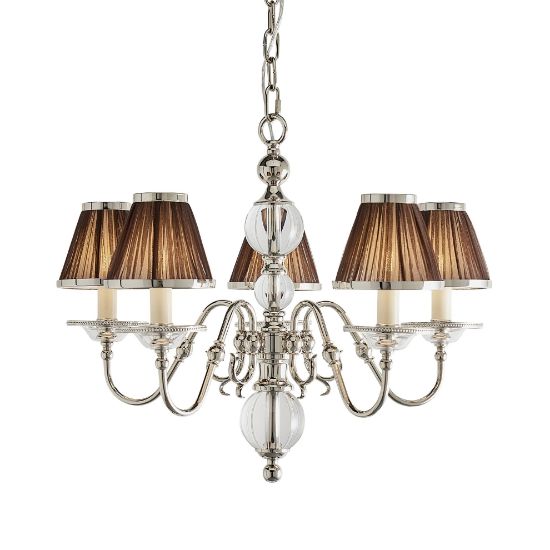 Picture of Tilburg nickel 5lt pendant & chocolate shades