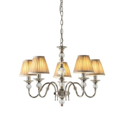 Picture of Polina nickel 5lt pendant & beige shades