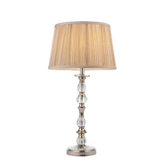 Picture of Polina nickel Medium table & beige shade