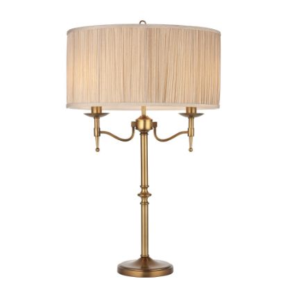 Picture of Stanford antique brass Table & beige shade