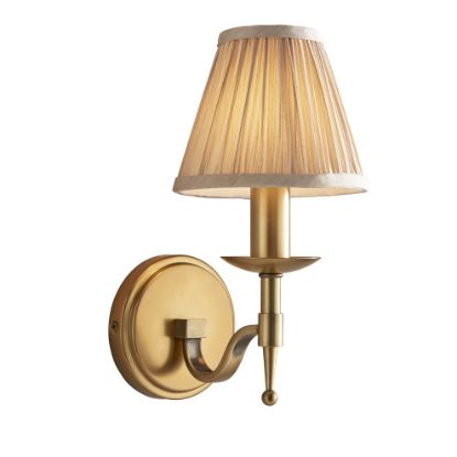 Picture of Stanford antique brass Single wall & beige shade