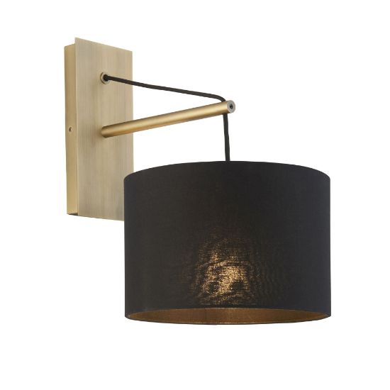 Picture of Wall light in matt brass with black shade