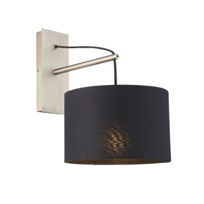 Picture of Wall light in matt nickel with black shade