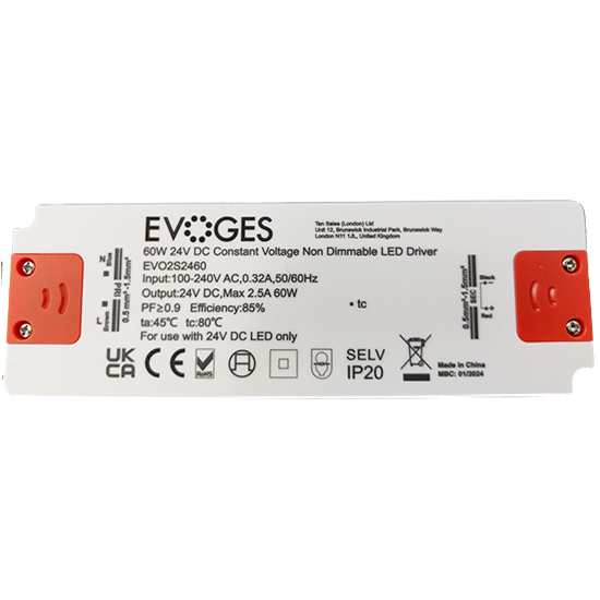 Picture of 60W 24V DC Constant Voltage Non-Dimmable LED Driver 