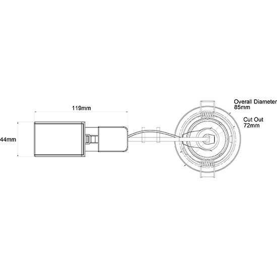 Picture of Latitude Pro GU10 Fire Rated Downlight IP20 Matt White 