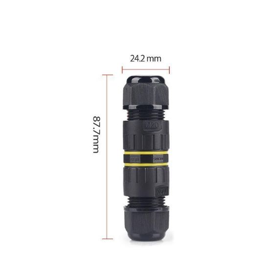 Picture of IP68 400V 24A Waterproof Outdoor Inline Cable Connector M20 