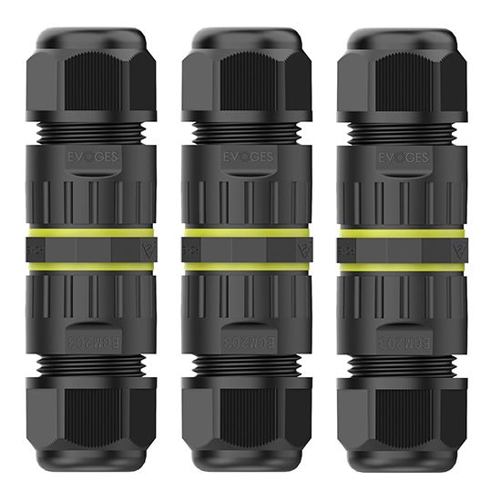 Picture of IP68 400V 24A Waterproof Outdoor Inline Cable Connector M20 - Pack of 3