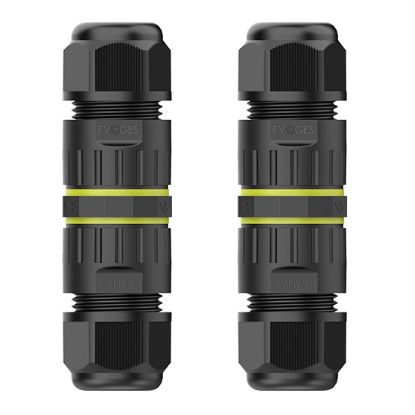 Picture of IP68 400V 17.5A Waterproof Outdoor Inline Cable Connector M16 - Pack of 2