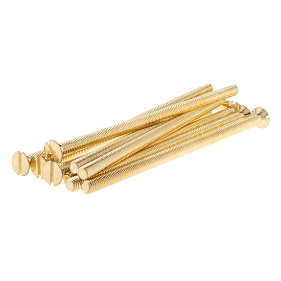 Picture of Pack of 10 - M3.5 x 75mm Long Flat-Head Countersunk Electrical Fixing Screws - Brass