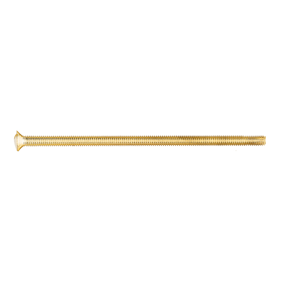 Picture of Pack of 10 - M3.5 x 75mm Long Raised-Head Countersunk Electrical Fixing Screws - Brass