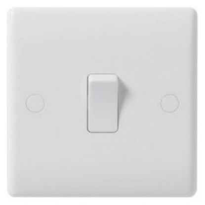 Picture of 1 Gang Intermediate Light Switch White Rounded Edge 10A