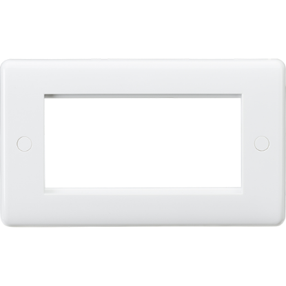 Picture of Curved Edge 4 Gang White Modular Faceplate