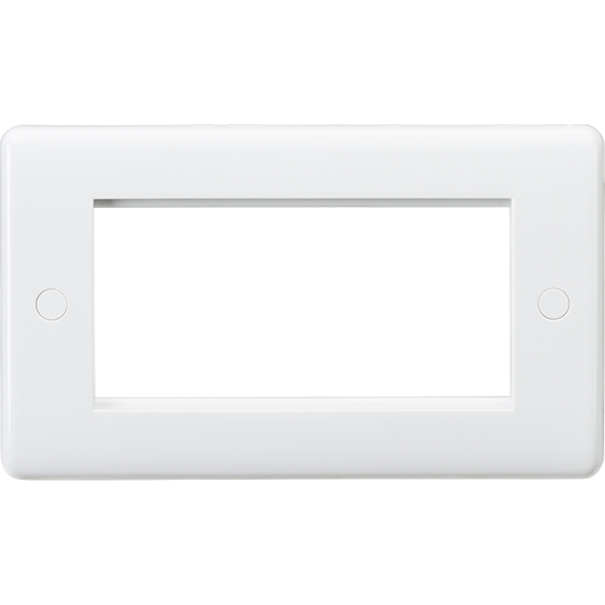 Picture of Curved Edge 4 Gang White Modular Faceplate