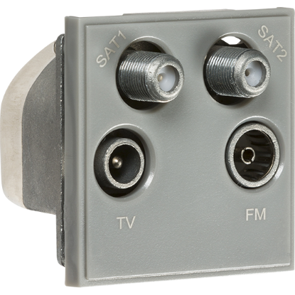 Picture of Quadplexed SAT1/SAT2/TV/FM DAB Outlet Module 50 x 50mm - Grey