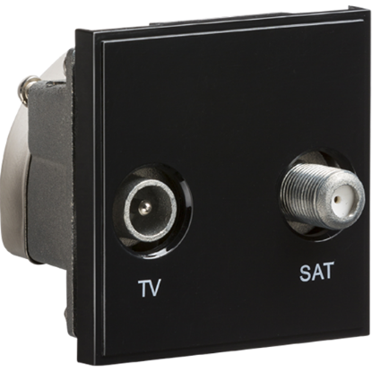 Picture of Diplexed TV /SAT TV Outlet Module 50 x 50mm - Black