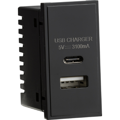 Picture of Dual USB Charger (3.1A) Module 25 x 50mm - Black