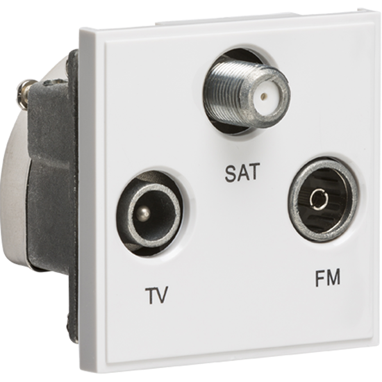 Picture of Triplexed TV /FM DAB/ SAT TV Outlet Module 50 x 50mm - White