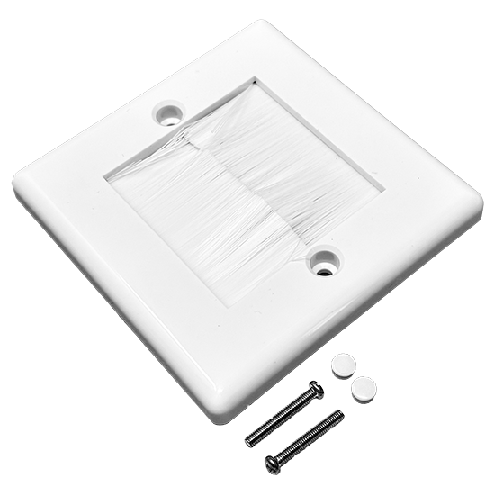 Picture of 1 Gang Brush Plate 86x86mm - White 
