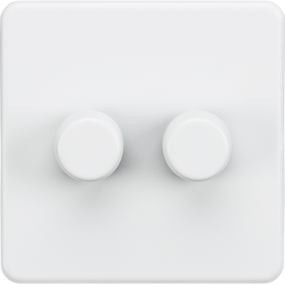 Picture of 2 Gang 2-Way 10-200W (5-150W LED) Intelligent Dimmer - Matt White 