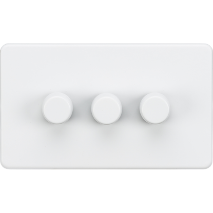 Picture of 3 Gang 2-Way 10-200W (5-150W LED) Intelligent Dimmer - Matt White 