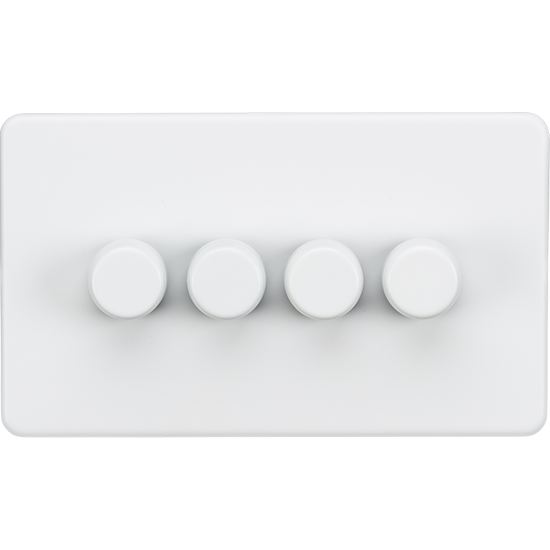 Picture of 4 Gang 2-Way 10-200W (5-150W LED) Intelligent Dimmer - Matt White 