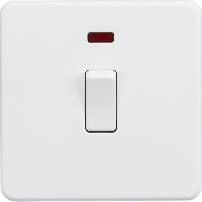 Picture of 20A 1 Gang Double Pole Switch with Neon - Matt White 