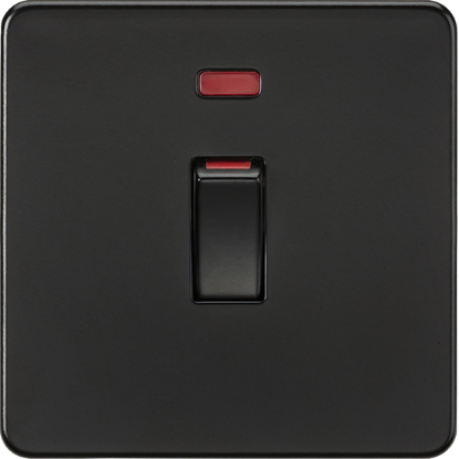 Picture of 45A DP Switch with Neon (1G size) - Matt Black