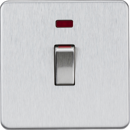 Picture of 45A DP Switch with Neon (1G size) - Brushed Chrome