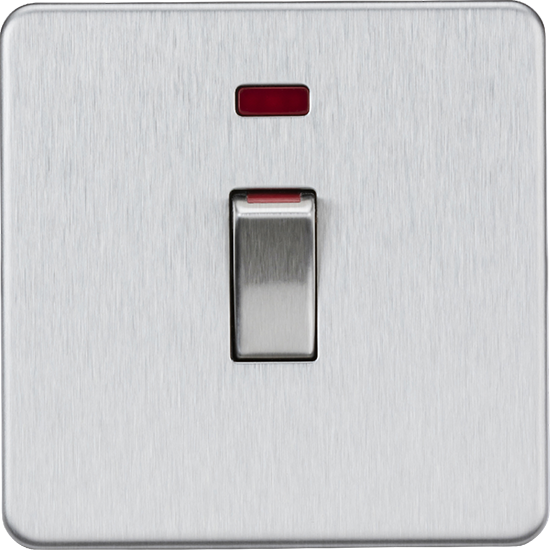 Picture of 45A DP Switch with Neon (1G size) - Brushed Chrome