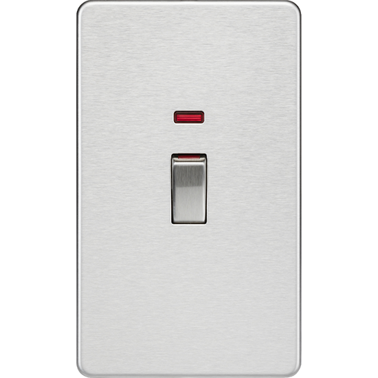 Picture of 45A DP Switch with Neon (2G size) - Brushed Chrome